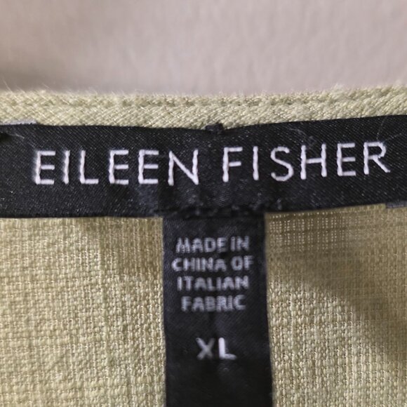 Eileen Fisher Linen Blend Button up tunic top - size  L - Picture 3 of 4